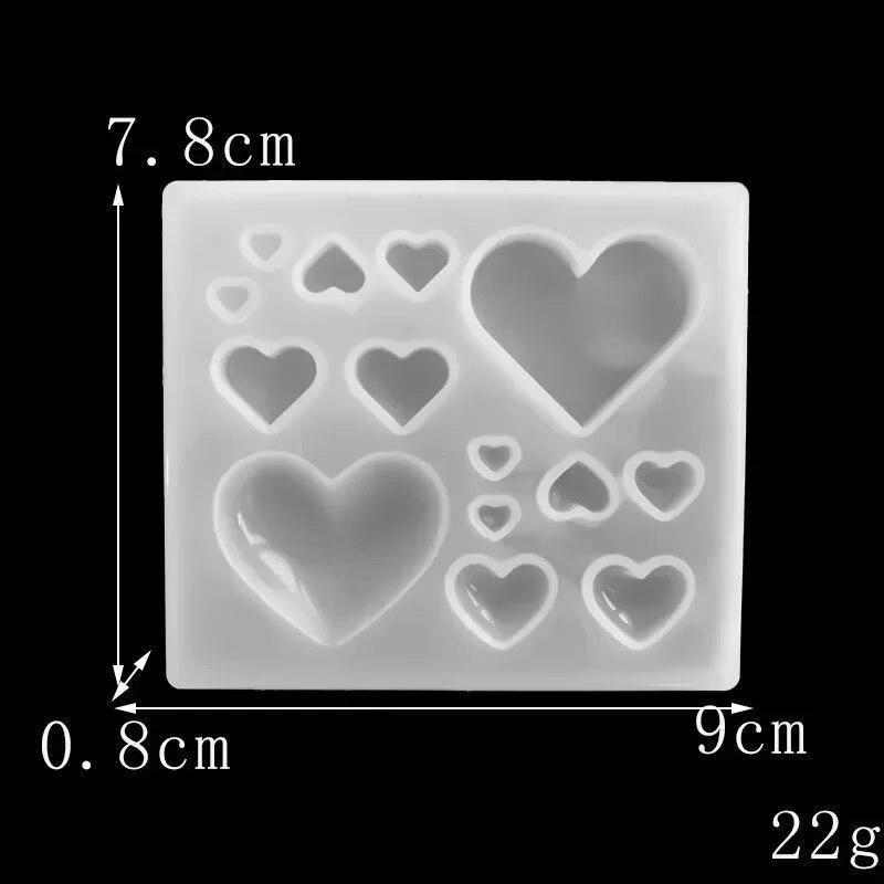 Moule 3D en silicone en forme de cœur, résine époxy, pour bijoux, boucles d'oreilles, pendentifs, outils de cuisine, décoration de gâteaux, moule à chocolat