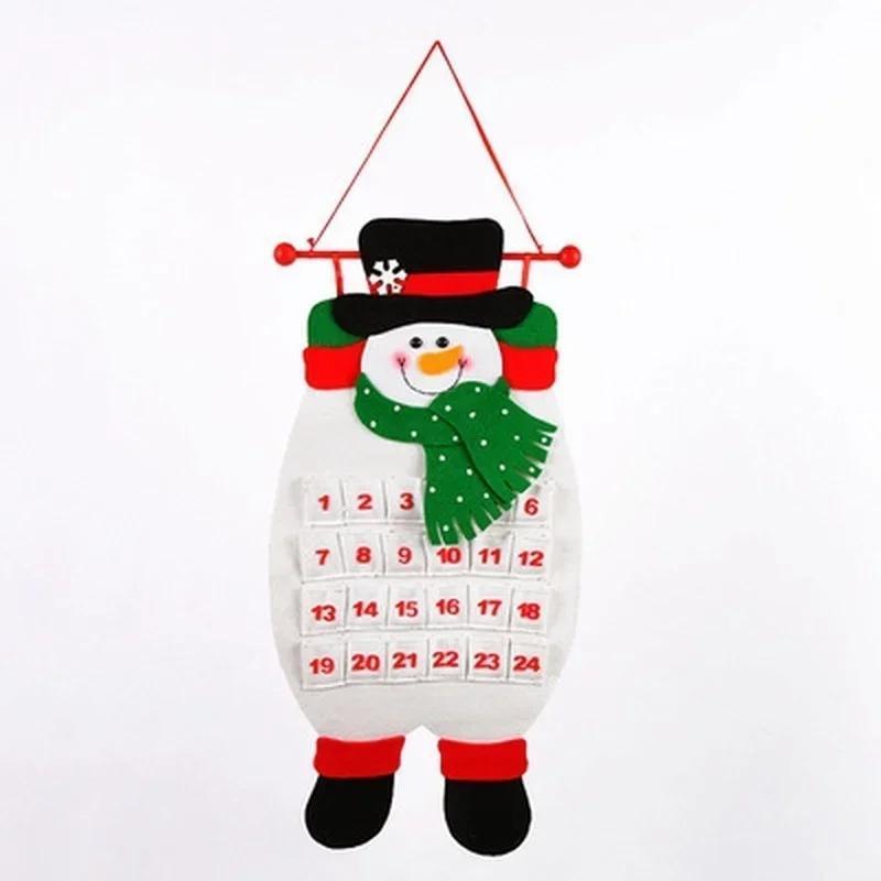 Creative Santa Claus Elk Non Woven Christmas Countdown Calendar Christmas Home Decoration Christmas Countdown Calendar Decor