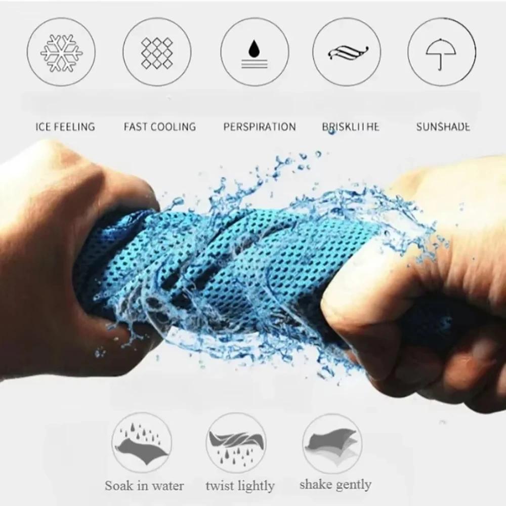 Portable Circular Silicone Wrapped Cold Towel Cooling Towel Quick Drying Polyester Fiber Towels Beach Accessories Sport Fitness