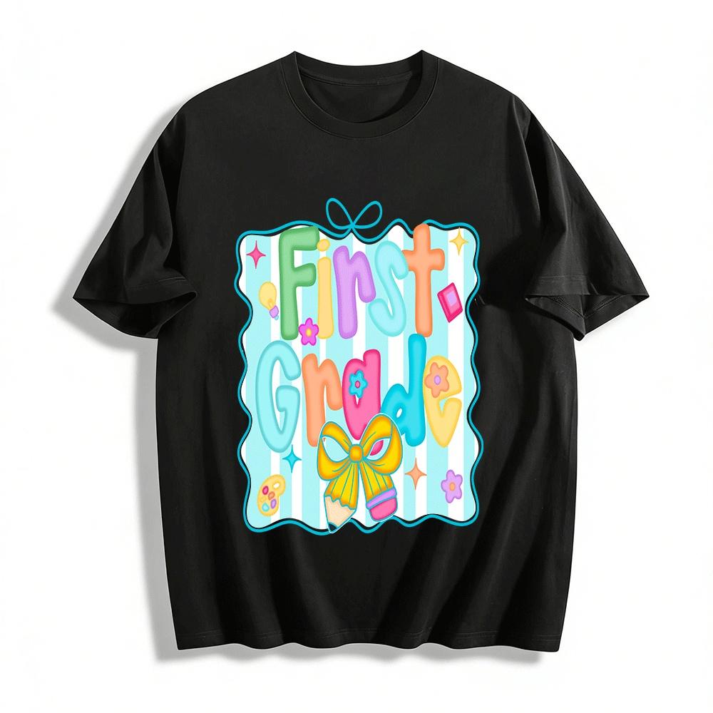 First Grade Back To School Cute Graphic Kids T Shirt Pure cotton T-shirt XXS