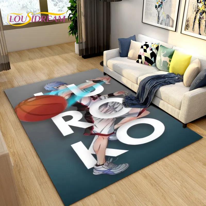 Kuroko's Basketball Anime Cartoon Area Rug,Carpet Rug for Living Room Bedroom Sofa Doormat Decoration, Kids Non-slip Floor Mat