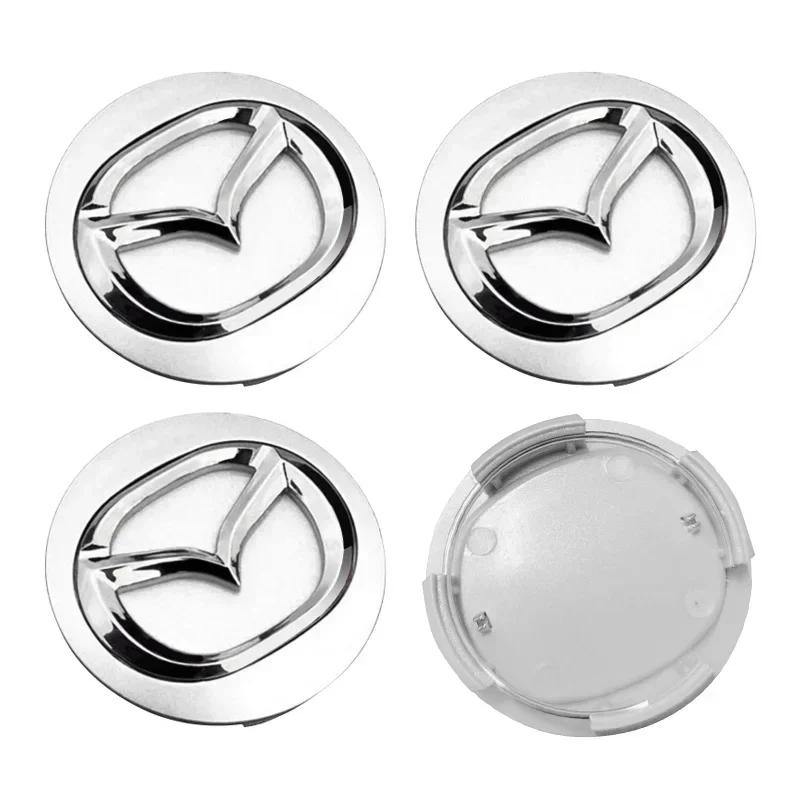 4 Peças Calota Central de Roda Emblema Tampa de Cubo Emblema Perna Longa 18MM 56MM DI53MM Novos modelos Para Mazda 3 Atenza Axela CX3 CX4 CX5 CX7