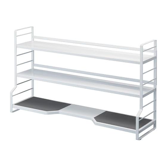 Yamazaki Jitsugyo Stove Back Rack 3 Tiers White Approx. W79XD20.5XH46cm Tower Kitchen Rack Kitchen Storage Stove Back 3593