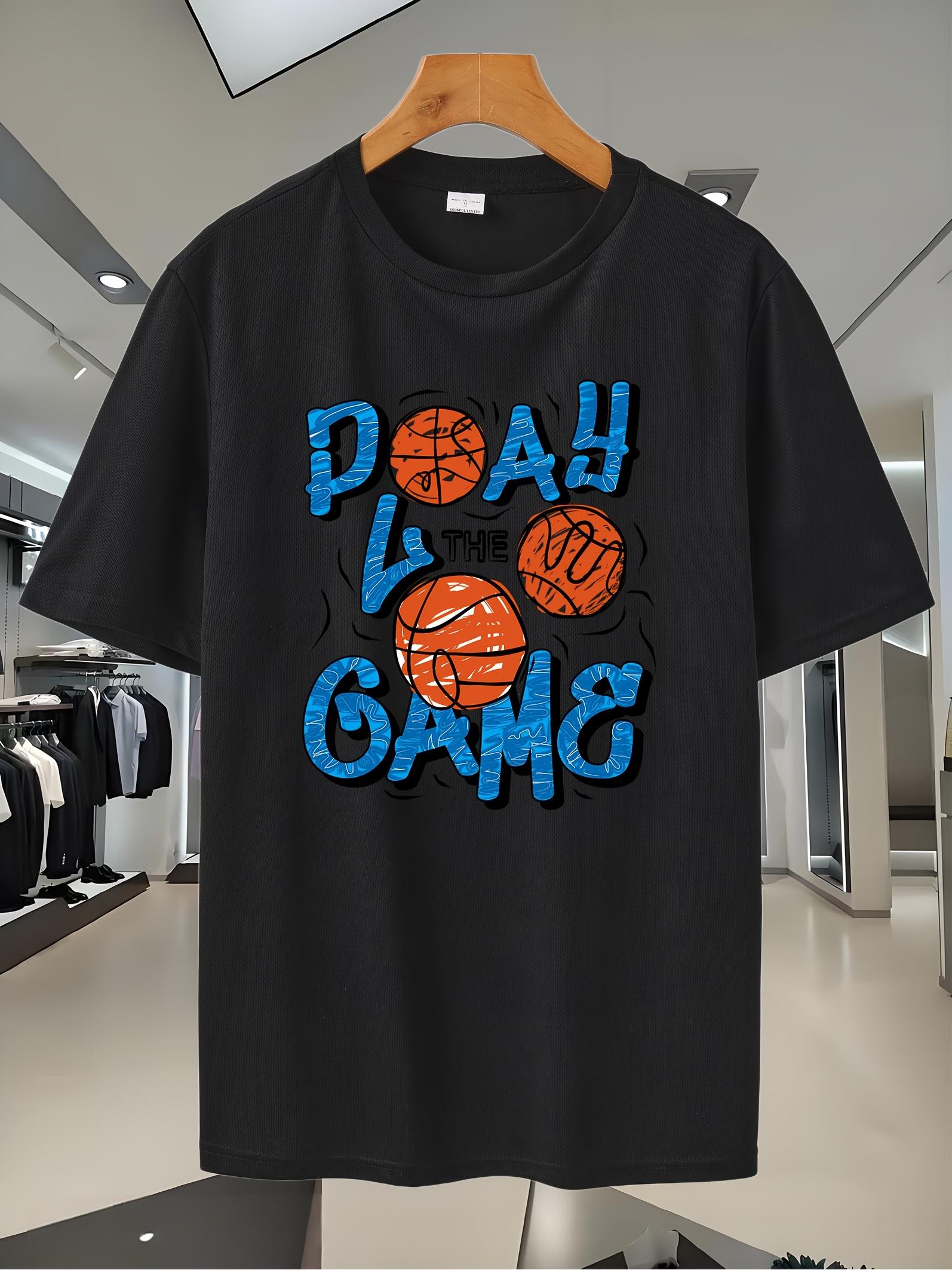 

Peach the Game Basketball Graphic T-shirt - Breathable Mesh Summer Short Sleeve XXXL