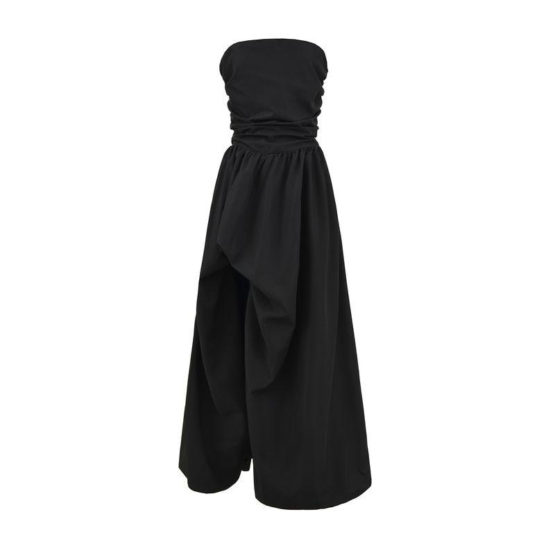 

Sunset Man Fish Bay Babyboo French style Socialite Gold Split Bubble Skirt Waist Hugging Princess Tube Top Dress Black Split Bubble Strapless Skirt L