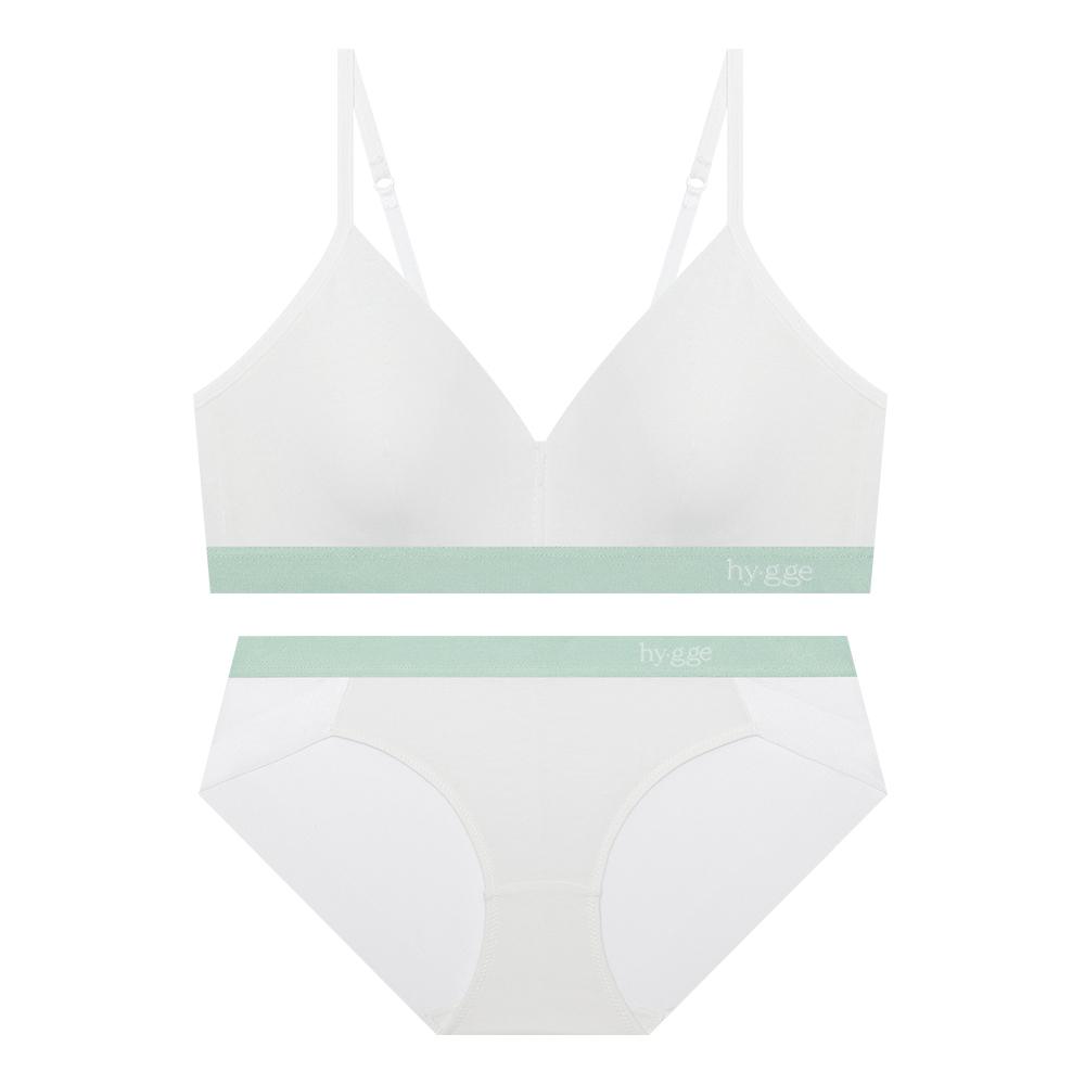 

[SET] Комплект трусиков-бюстгальтеров-бралетт Nature No-Wire - 6 цветов White: M.095