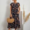 European & American Style Loose Sleeveless Cotton Linen Dress with Matching Colors & Sizes - Round Neck Summer Print Dress for Women