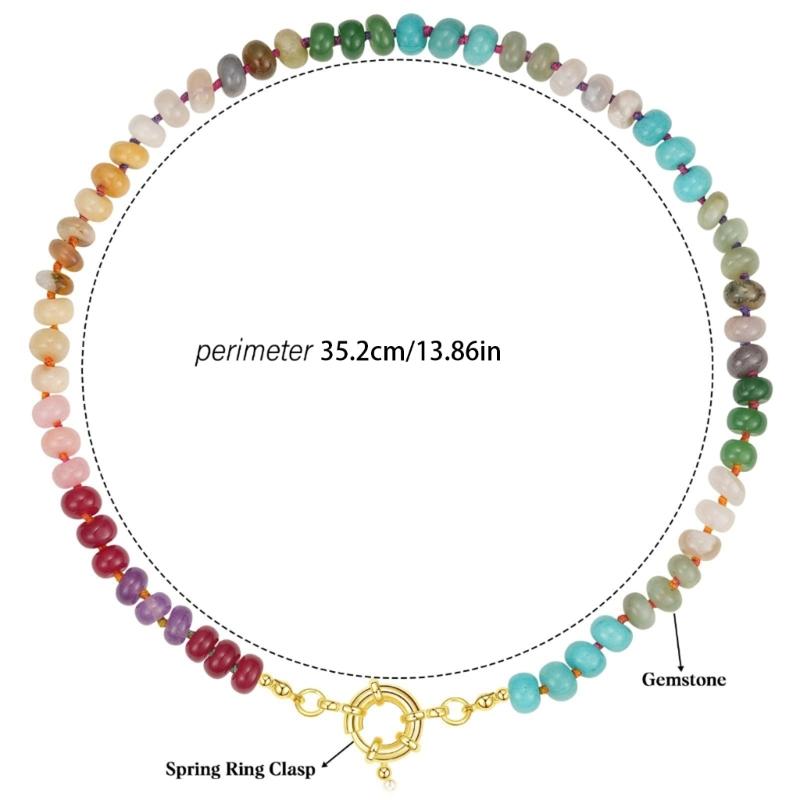 Colorful Bead Necklace Handmade Necklace Adjustable Necklace Fashion Neck Jewelry Charm Necklace Present for Women