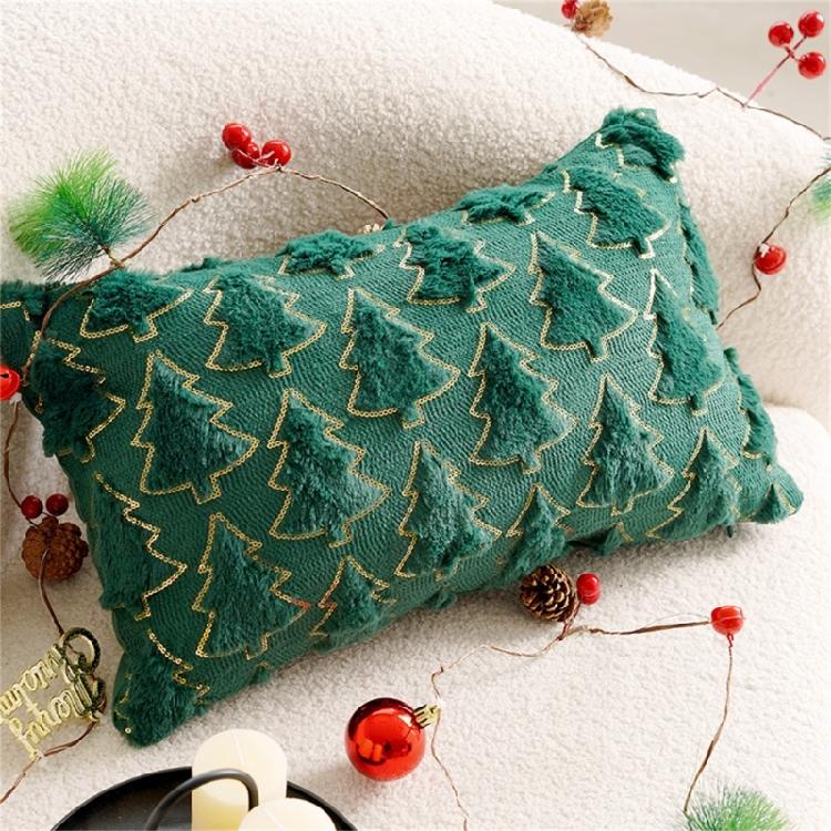 Embroidered Throw Pillow Case Removable Washable Sofa Cushion Cover Christmas Themed Pillowcase Home Decoration