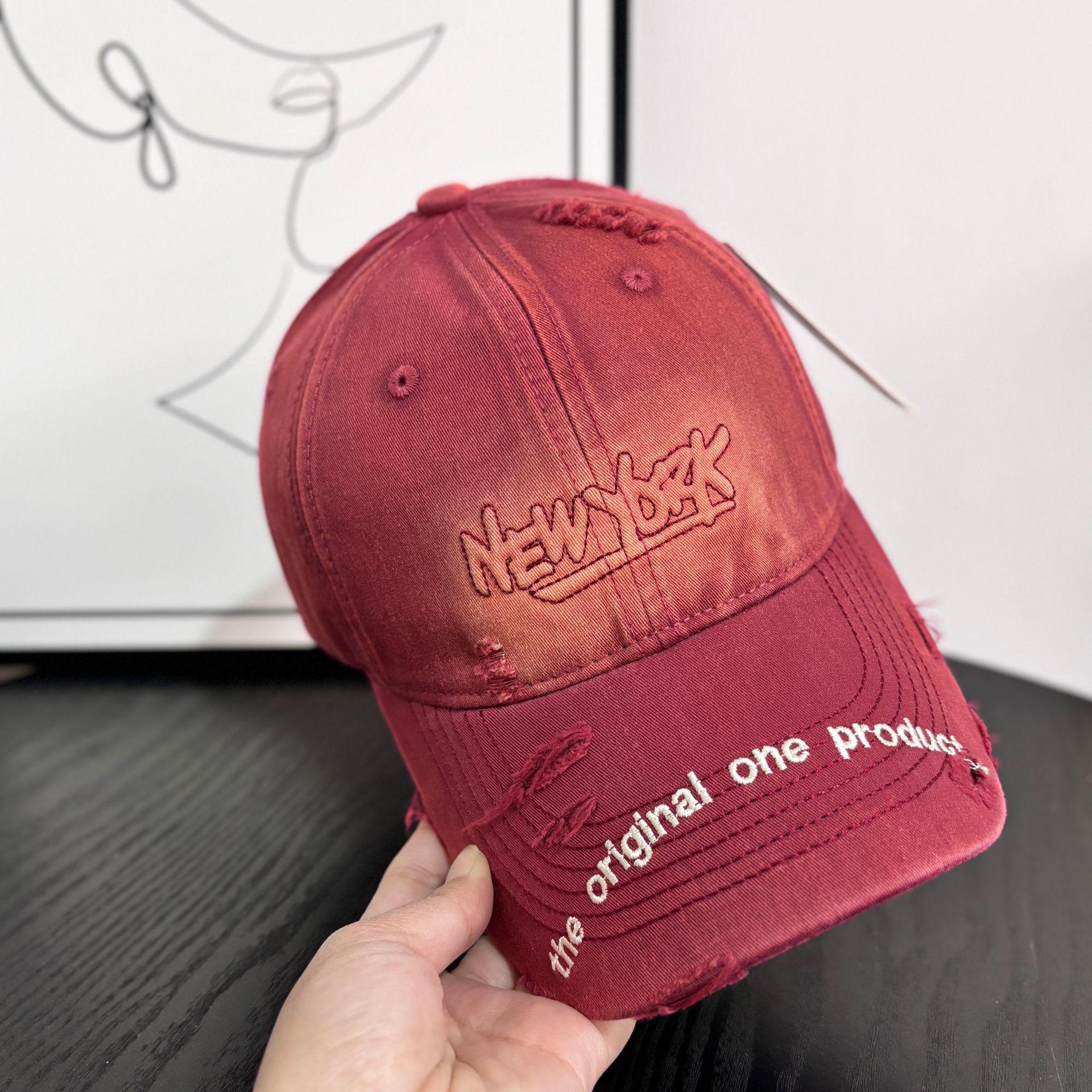 

Бейсболка с вышитыми буквами для улицы, женская, весенняя, новая, модная, брендовая, универсальная, солнцезащитная, бейсболка для мужчин M（56-58cm） бордовый