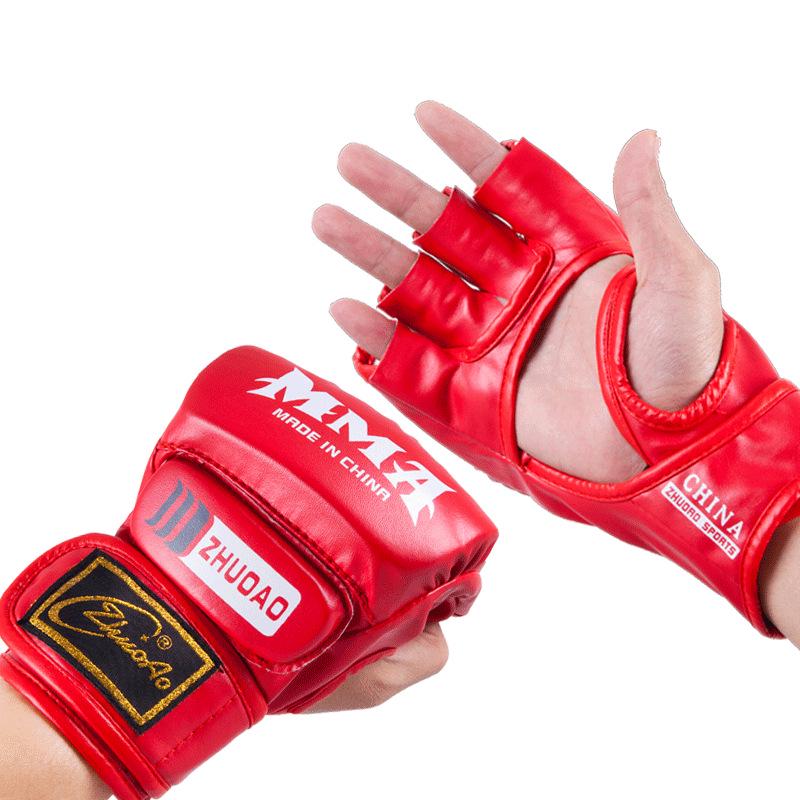 MMA & Sanda Fingerless Boxing Gloves for Adults & Kids - Half-Finger Design