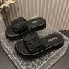 Fashion Womens Summer 2025 Platform Flip Flops Crinkle Design Open Toe Casual Sandals Thick Sole Beach Slipper Outdoor Vacation Comfort