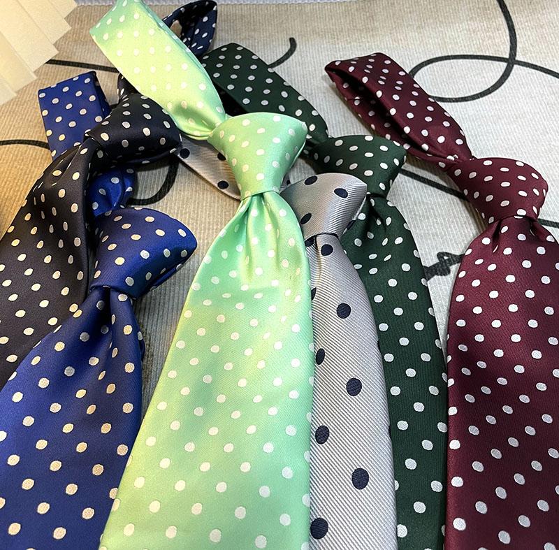 Candy Color Polka Dot Wide Edition 8cm Men's and Women's Shirts Accessories Trendy neck Tie Four Seasons Dark Green neck tie