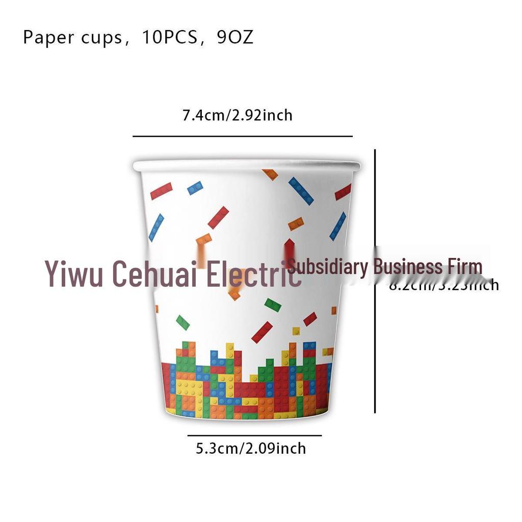 LEGO Thema Kindergeburtstag Party Geschirr Set - Teller, Servietten, Tischdecke