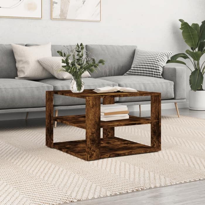 VidaXL Coffee Table Smoked Oak 59.5x59.5x40 Cm Engineered Wood 834254
