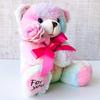 Day Bouquet Bear Plush Toy with Artificial W230 X H250 X Lulu's Valentine's Full-Lille Flowers, Size D200mm, Rainbow, Lulu's-0532