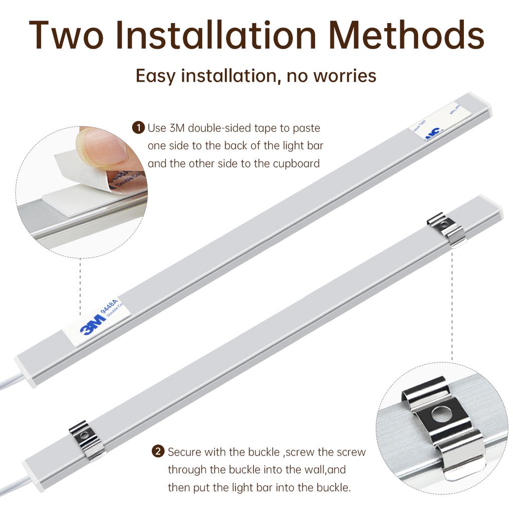 Wireless Bluetooth Remote Control Under Cabinet LED Unit Lights Bar 12V Dimmable Aluminium Tube For Kitchen Counter Closet Lamp