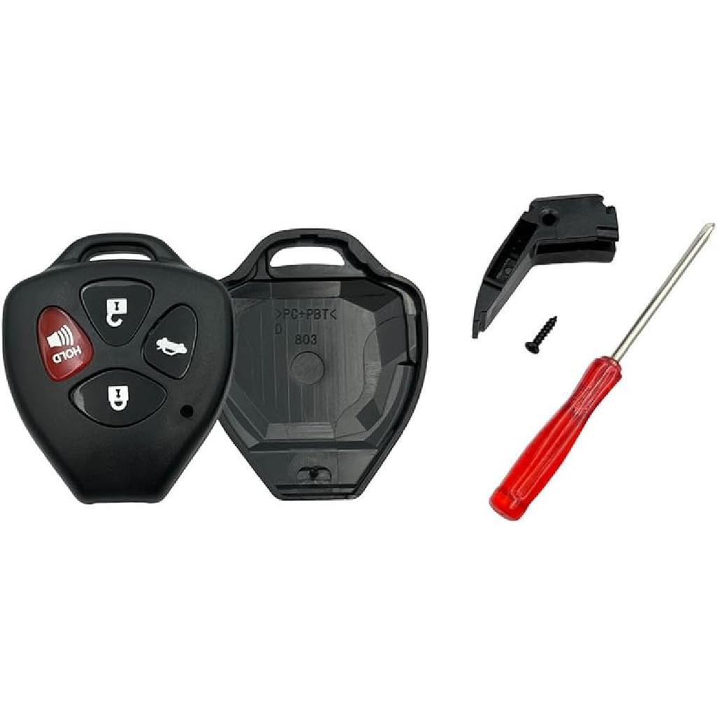 Key Fob Shell Case Replacement for 3 Button Toyota,Key Fob Cover with Screwdriver,Compatible for 2006-2018 Toyota 4Runner Corolla Matrix RAV4 Venza