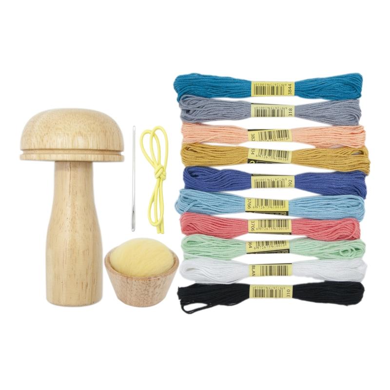 Darning Mushroom Wooden Sewing Tool Wood Darner Kit for Darning Needle Patch Holes In Clothes Pants Sweaters DIY Crafts