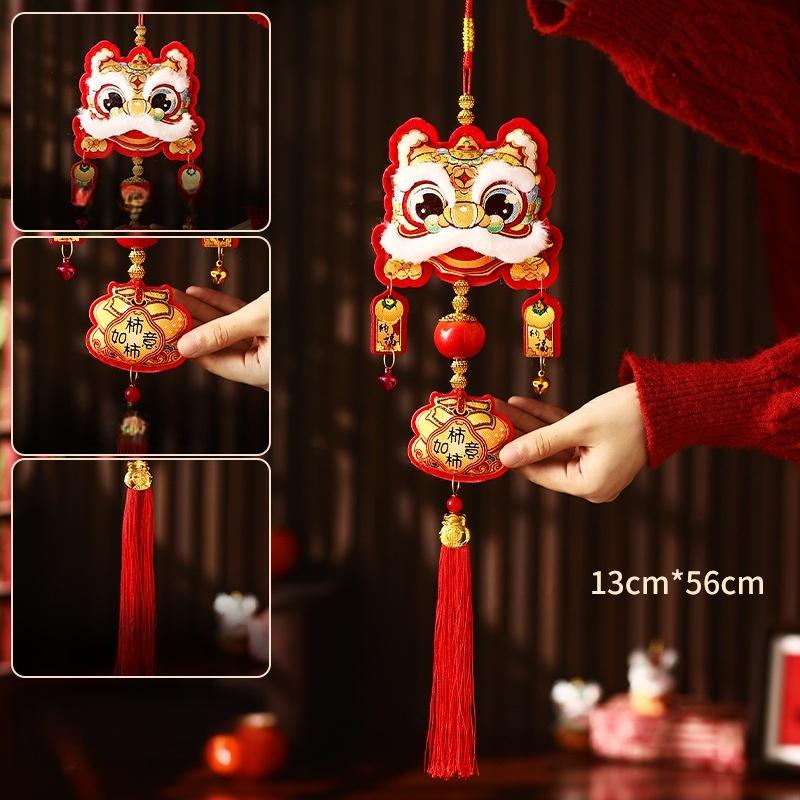 

2026 Year Of The Horse Hanging Ornament Year Lucky Lion Dance Decoraitons Diy Party Ornament Spring Festival Home Decor