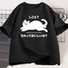 Kawaii Funny Black Cat TShirt Lazy Cat Tshirt Funny Cute Cat Tshirt Unisex Unisex Japanese Style Graphic Tees Cotton Unisexs Clothing