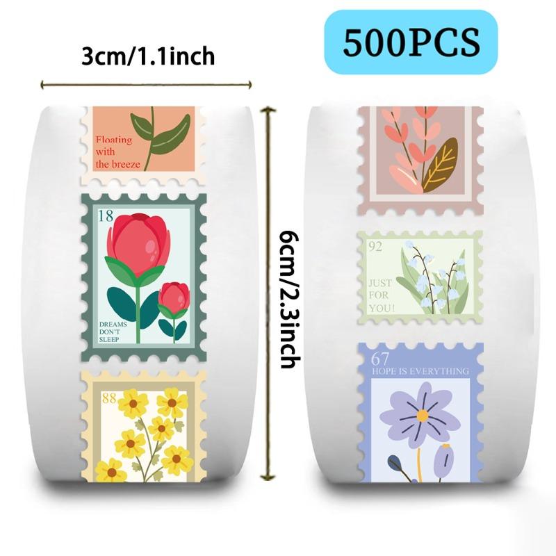 500/1000pcs Cute Floral Stickers - Pastel - Self-Adhesive for Luggage, Laptop, Phone, Water Bottle, Crafts - No Residue Removal