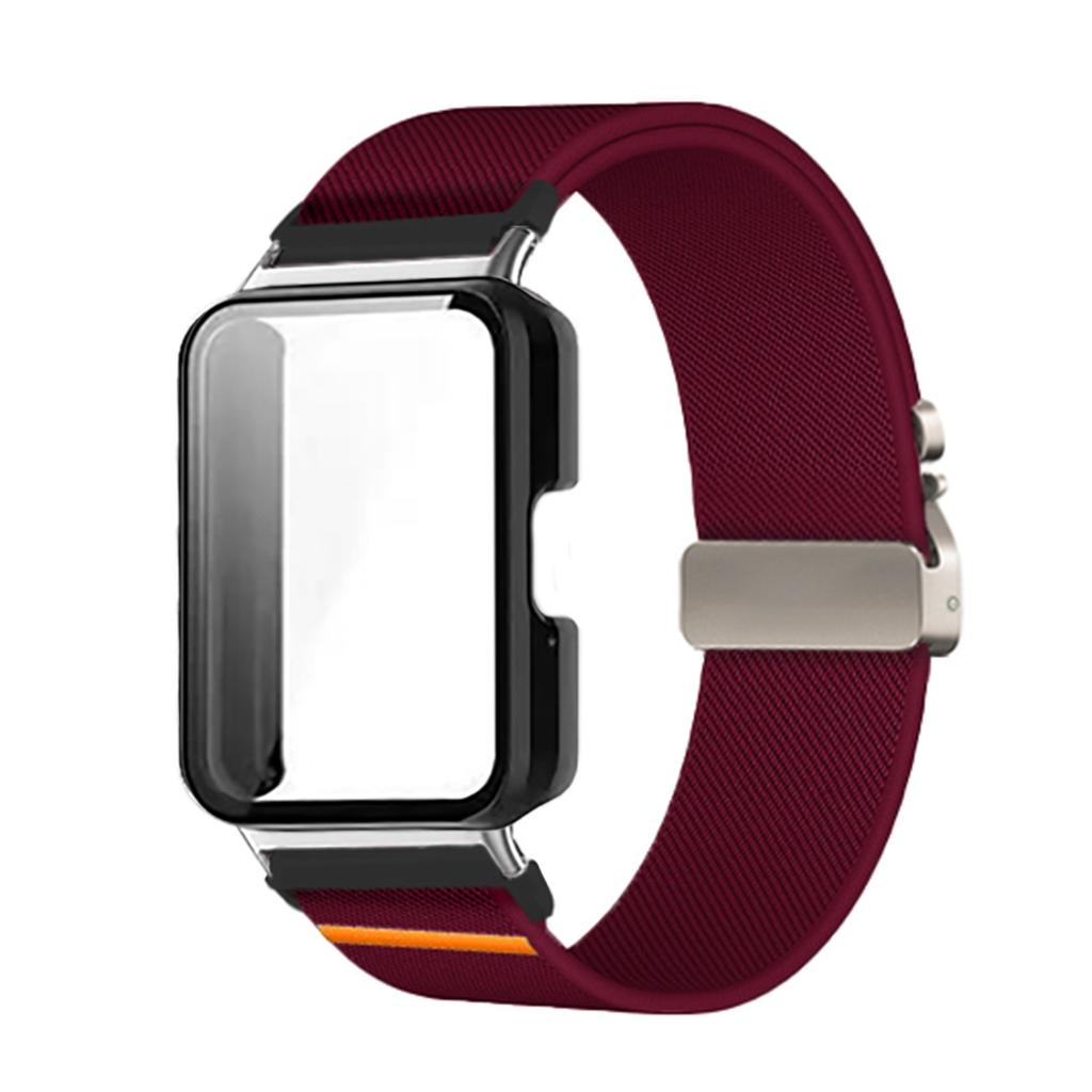 Nylon Band+Full Cover Case For Samsung Galaxy Watch Fit 3 Parachute Buckle Sport Braided Strap Full Cover Bumper Shell For Fit 3