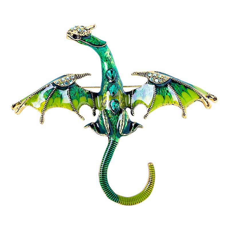 Retro Drip Oil Cartoon Dragon Brooch - Men's Suit Pin Accessory