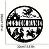 Personalized Fantasy Knight Dragon Metal Wall Art Custom Name Round Sign Deco Hot Sale Home Garden Kitchen