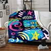 1pc Graffiti Art Blanket, Lightweight Flannel Throw Blanket for Sofa, Bed, Travel, Camping, Living Room, Office, Couch054
