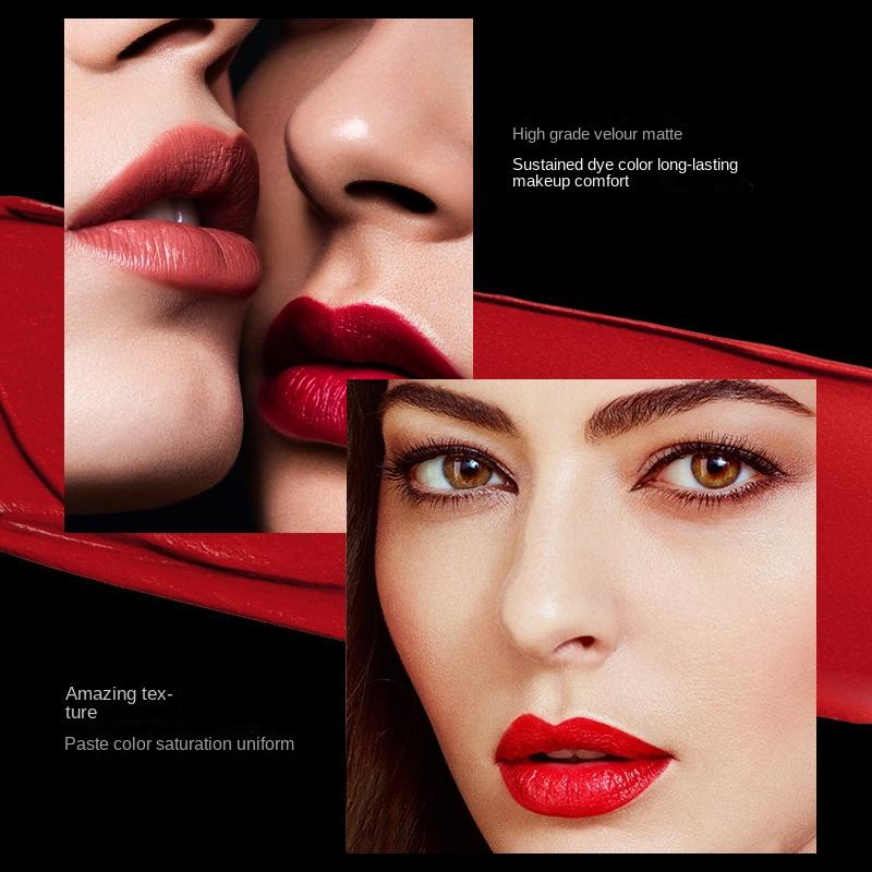 VIBELY Small Tube Matte Lipstick 4pcs Boxed Not Easy To Fall Off Color Velvet Not Fall Off Color Makeup