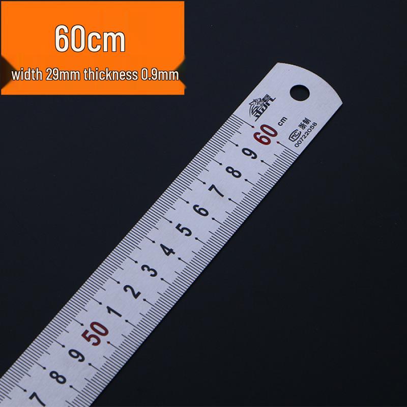 Righello in Acciaio Inossidabile da 1 m, Disponibile nelle Misure da 1,2 m, 1,5 m, 2 m e 15/20/30/50/60 cm, Piastra in Acciaio Spessorata