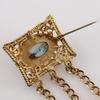 Brooch vintage Turquoise/Plated Gold 37.8g Women Used