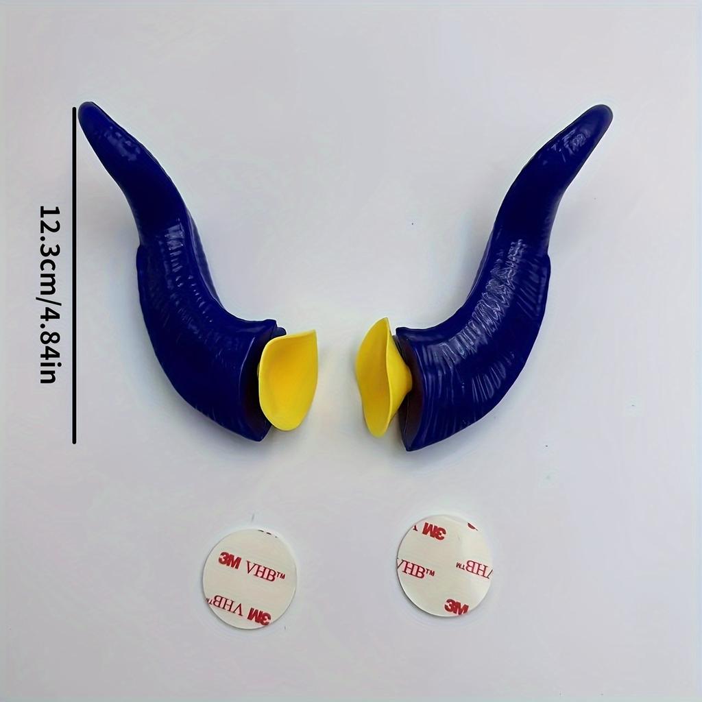 2pcs Sleeping Demon Horns Motorcycle Helmet Decal - Durable ABS Resin, High-Speed Racing Style Accessory for Bikes & Helmets