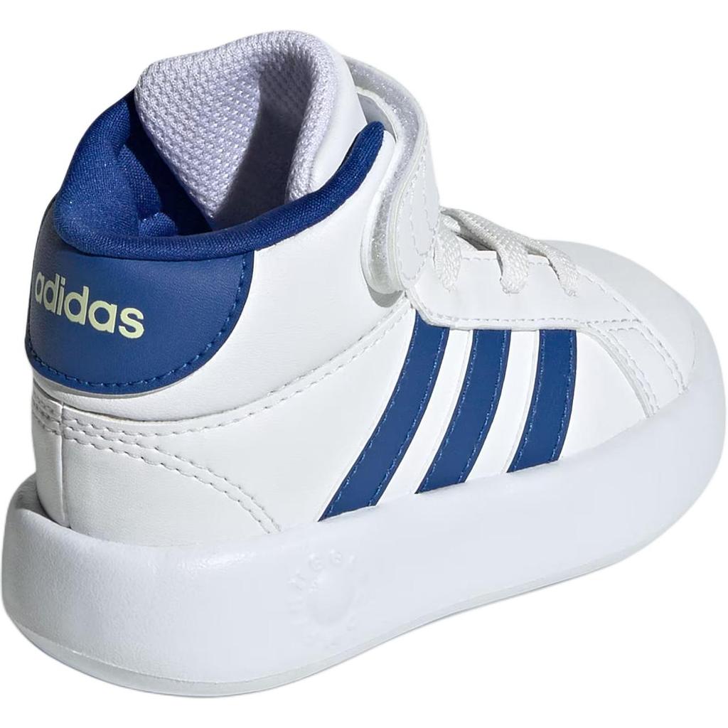 Adidas Grand Court Synthetic Leather Fashion Comfortable Durable Mid-Top Walking Shoes Baby Shoes White JR2579