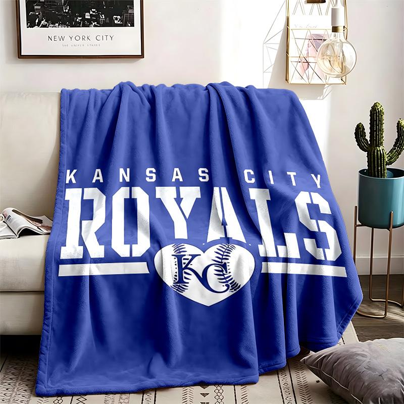 Kansas City Royals Theme Personalized Outdoor Flannel Blankets Soft And Suitable For All Seasons Perfect For Sofas Beds And Camping
