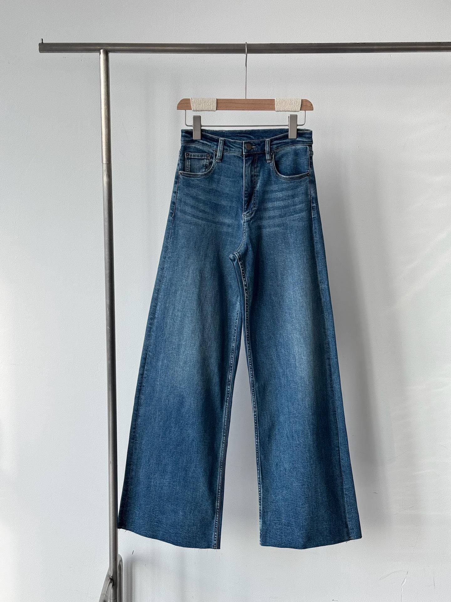 Women s Dark Blue High Stretch Wide-Leg Jeans - Versatile Autumn Fashion 26 синий