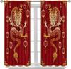 China Dragon Curtains   Asian Red Festive Lanterns Traditional Animals Windows Treatments   Thermal Insulation Rod Pocket Drapes f