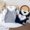 Spring and Autumn Boys' Sweaters, Children's POLO Shirts, Baby Fake Two-piece Clothes