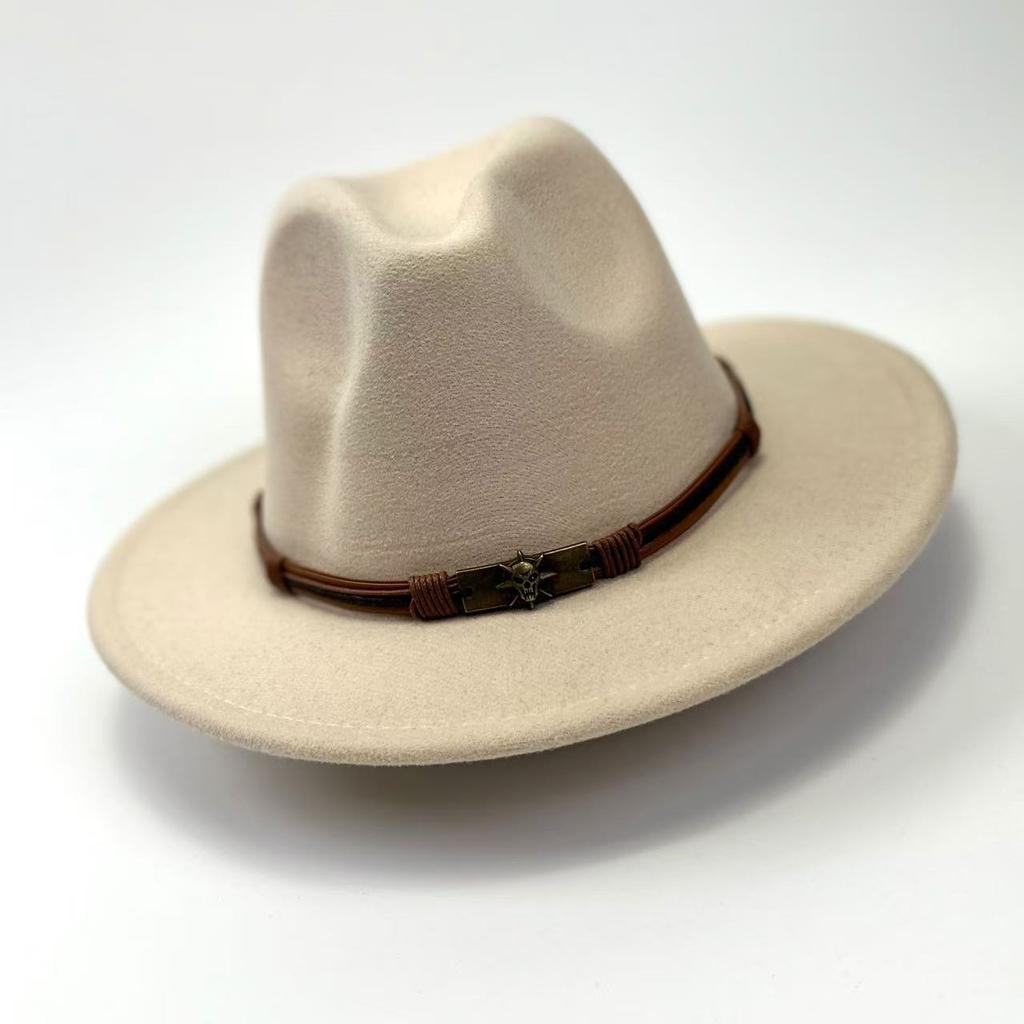 Jazz Hat Season Belt Top Hat Woolen Hat Felt Hat Versatile Trend
