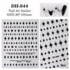 Gold, Silver, Black, and White Eight-Pointed Star Nail Art Stickers (Flat Back Adhesive)