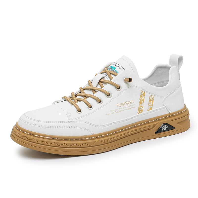Fashion Brand Men's Genuine Leather Casual Shoes Spring Autumn New Men's Sports Shoes Simple Business Shoes Commuter Work Shoes