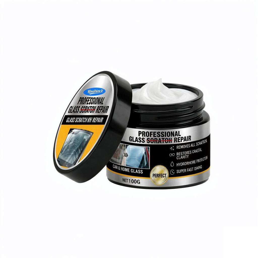 100g Polish Rimuovi Graffi dal Vetro per Auto e Casa, Crema Ripara Parabrezza Multiuso, Cera Lucidante per Ripristino Cristallino