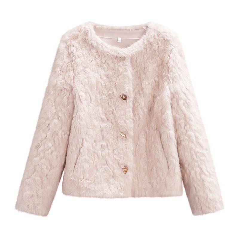 IEF Winter Plush Round-Neck Short Jacket