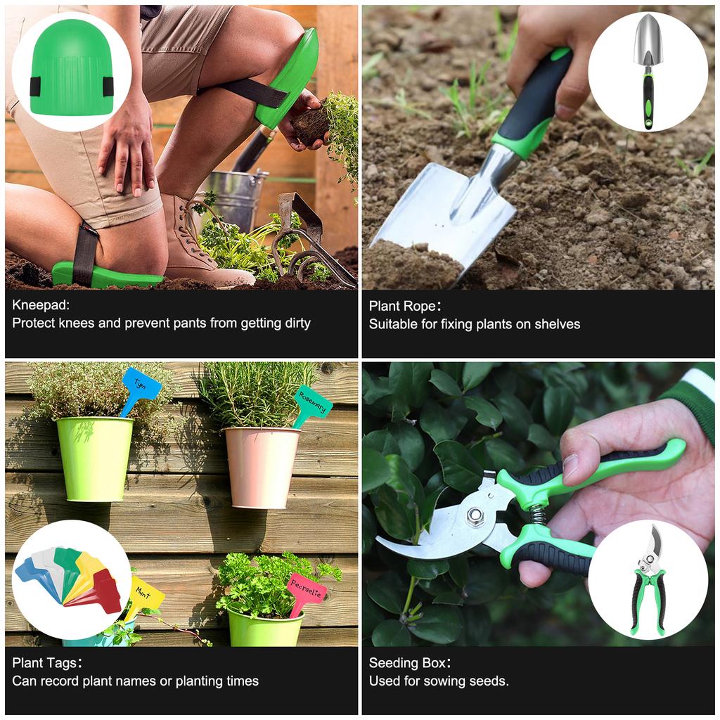 13 Pieces Garden Tool Set Stainless Steel Garden Tools Set with Storage Bag Gifts for Gardeners