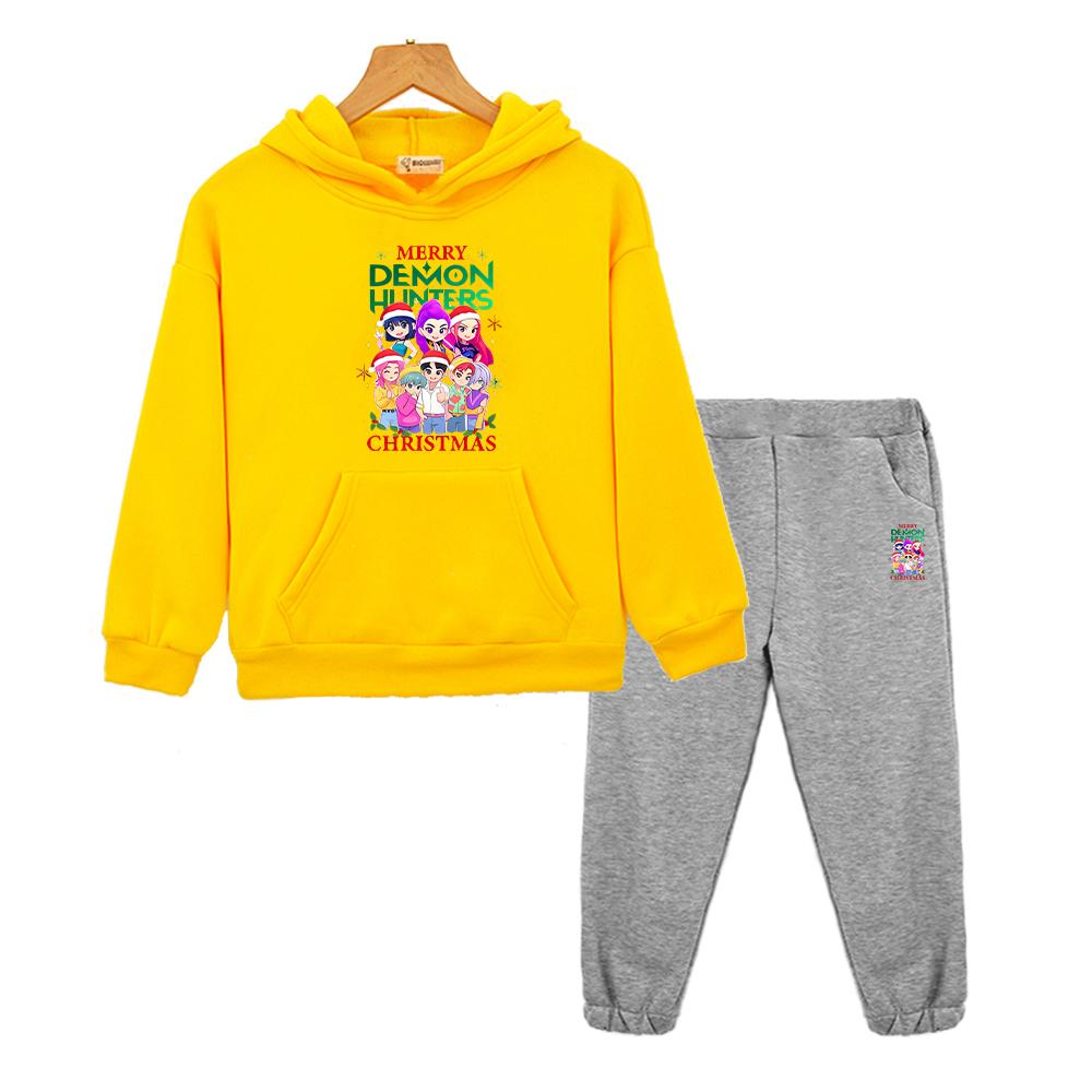 kids Christma clothe kpop demon hunters 2pcs pullover+pant Saja Boys hoodie Fleece sweatshirt Jacket Autumn boy girl Hooded Sets