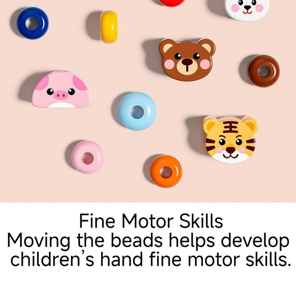 Holzperlen-Labyrinth-Spielzeug für Kleinkinder, Montessori Lern-Abakus-Perlenspielzeug für 6M-3J, Aktivitätszentrum zur Entwicklung der Feinmotorik