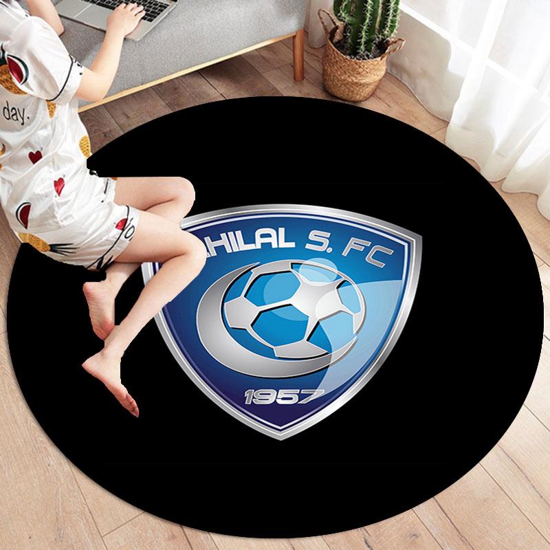 Al Hilal SFC Round Area Rug,Carpet Rug for Living Room Bedroom Sofa Playroom Decor,Non-slip Floor Mat