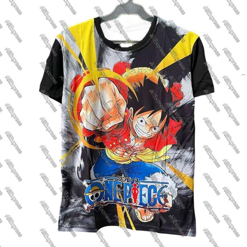 Dětské Anime One Piece Luffy Gear 5 Cosplay Tričko Chlapecké Kreslené Krátký Rukáv Horní Díl pro Děti Letní Módní Oblečení
