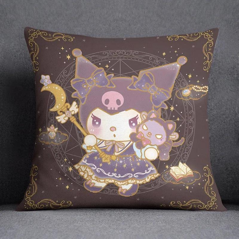 Cartoon Sanrio Pillow Cover Hello Kitty Kulomi Living Room Sofa Cushion Cover Bedroom Home Decoration Child Room Decoration